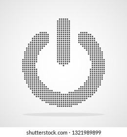 Pixel art design of Power button. Vector illustration. Abstract Power button in pixel style isolated