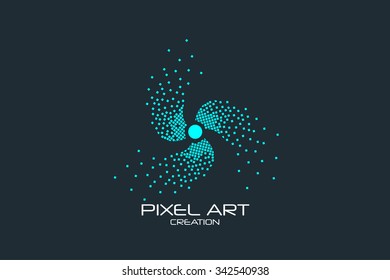 Pixel Art Design Of The Propeller Logo.