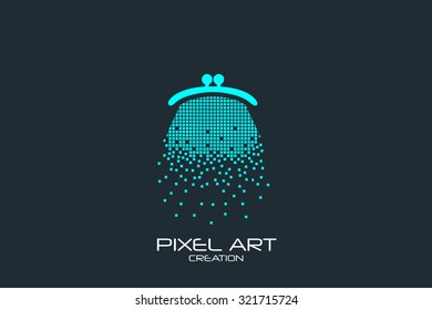 Pixel art design of the purse logo.