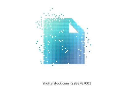 Pixel art design of the sheet of paper icon logo.