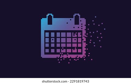 Pixel art design of the sheet of paper icon logo