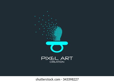Pixel art design of the soother icon logo.