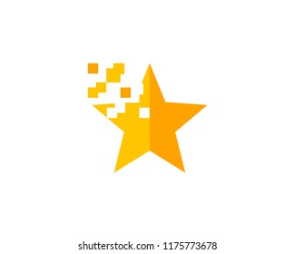 pixel art design of the star logo