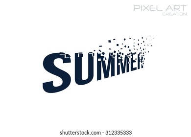 Pixel art design of the summer logo.