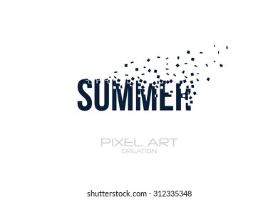 Pixel art design of the summer logo.