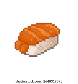 Pixel arte design de um camarão sushi