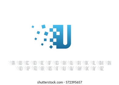 Pixel art design of the U letter logo.