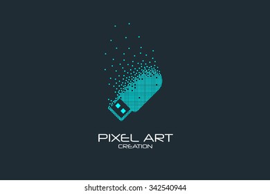 Pixel art design of the USB flash drive logo.