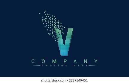 Pixel art design of the V letter logo.