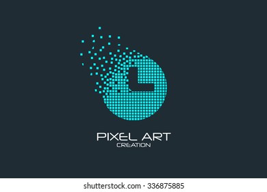 Pixel Art Design Of The Wall Clock Logo.