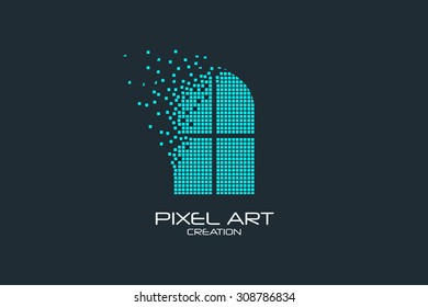 Pixel art design of the window logo.
