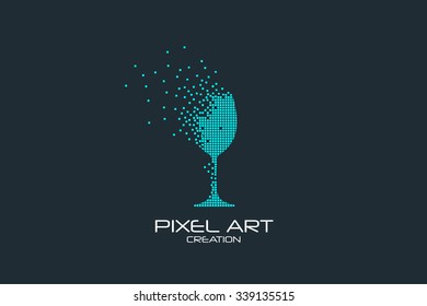 Pixel art design of the wine glass logo.
