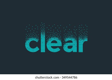 Pixel art design of the word clear