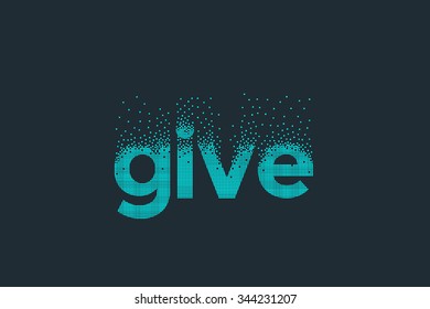 Pixel art design of the word give