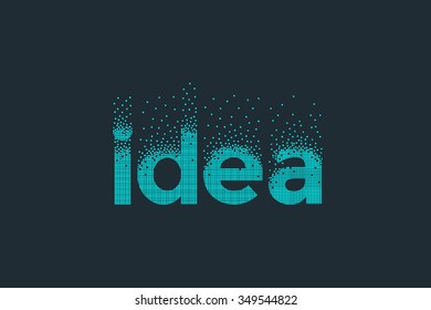 Pixel art design of the word idea