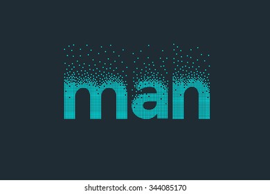 Pixel art design of the word man