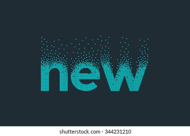 Pixel Art Design Of The Word New