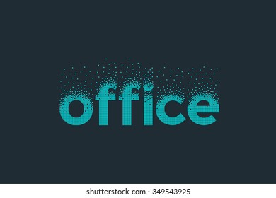 Pixel art design of the word office