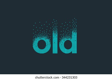 Pixel art design of the word old
