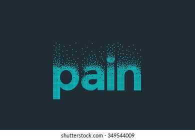 Pixel art design of the word pain