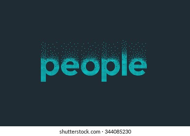 Pixel art design of the word people