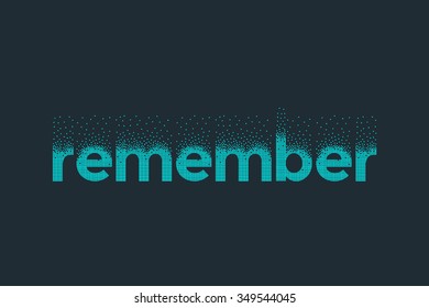 Pixel art design of the word remember