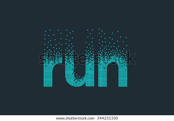 pixel-art-design-word-run-image-vectorielle-de-stock-libre-de-droits-344231330