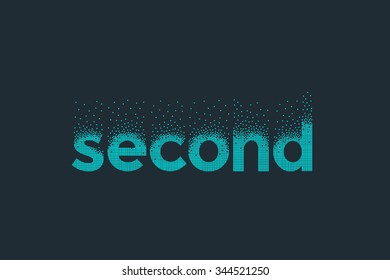 Pixel art design of the word second