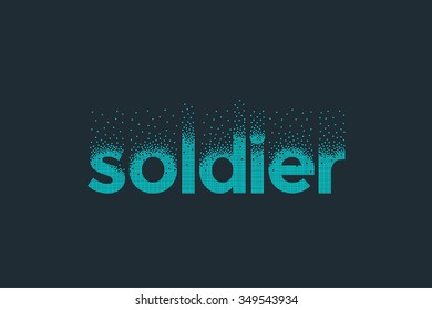 Pixel art design of the word soldier