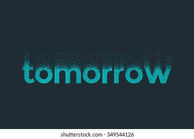 Pixel art design of the word tomorrow