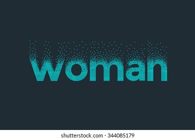 Pixel art design of the word woman