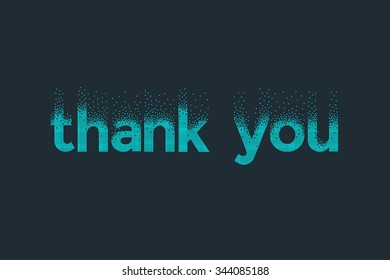 Pixel art design of the words thank you