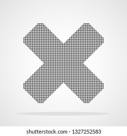 Pixel art design of X - cross. Vector illustration. Abstract reject cross in pixel style isolated