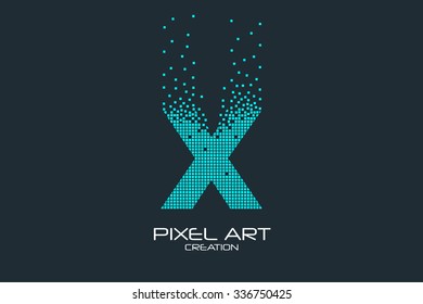 Pixel art design of the X letter logo.