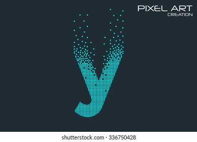 Pixel art design of the Y letter logo.