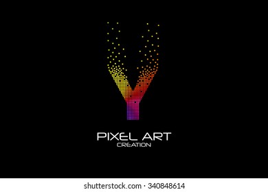 Pixel art design of the Y letter logo.
