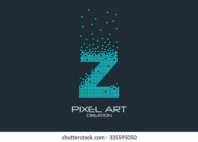 Pixel Art Design Of The Z Letter Logo.