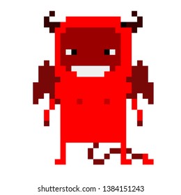 Pixel Art Devil Version Cartoon