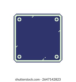 Caixa de diálogo Pixel Art ou quadro retro 8-bit UI janela fundo quadro minimalista, janela da interface do usuário ou caixa de diálogo estilo retro, HUDs jogo retro, menus, caixas de diálogo RPG, ou sobreposições digitais.