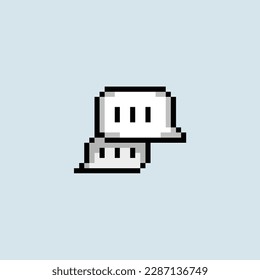 pixel art dialog icon using black outline good for your project and game.