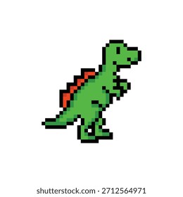 pixel art dinossauro 8 bit ícone vetor para o logotipo do jogo de computador	
