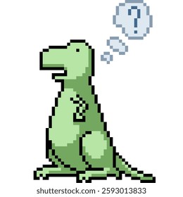 pixel art of dinosaur forgot amnesia isolated background