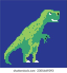 pixel art dinosaur t-rex tree illustration