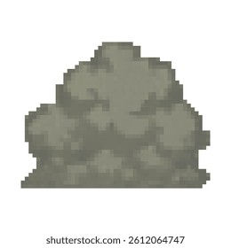 Pixel art dirt or sand pile in retro 8-bit style. Ideal for 2D games, RPGs, platformers, or desert environments. Transparent background for easy game design use.