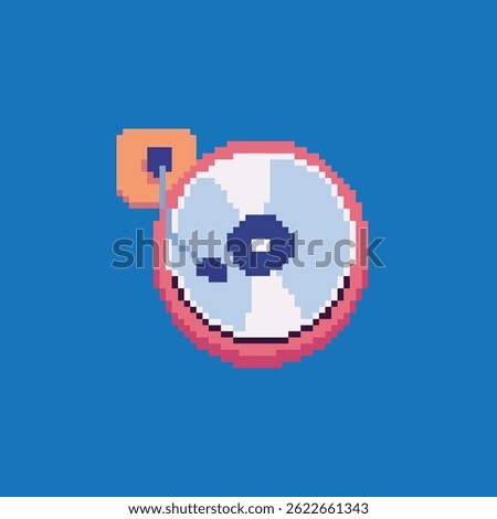 pixel art disc player, vector illustration on isolated background.
