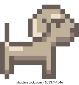 pixel art dog 16x16 pixels
