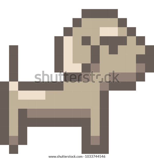 pixel art dog 16x16 pixels