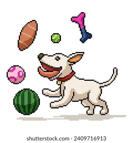 pixel art of dog toy heaven