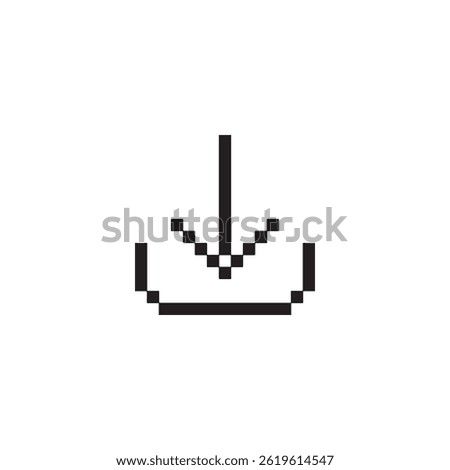Pixel Art Download Icon for Web and Games Vector
