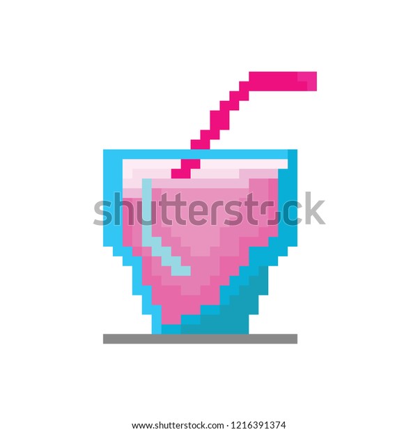 Pixel Art Drink Cup Stock Vector (Royalty Free) 1216391374 | Shutterstock